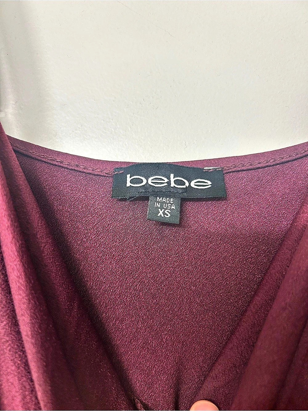 bebe Satin Cowl Neck Midi Slip Dress Purple XS - Picture 3 of 3